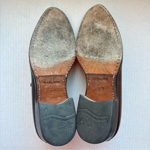 Magnanni Brown Leather Classic Penny Loafer Slip On Shoes Men’s Size 9 M 14658 - Picture 14 of 16